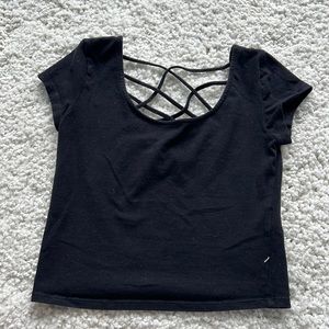 Black cropped tank top